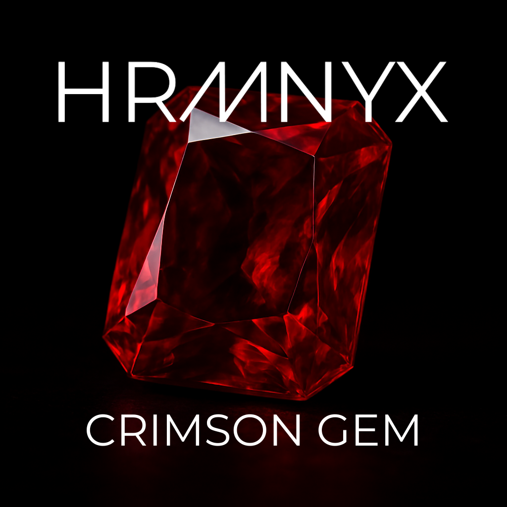 A vibrant, glowing crimson gem