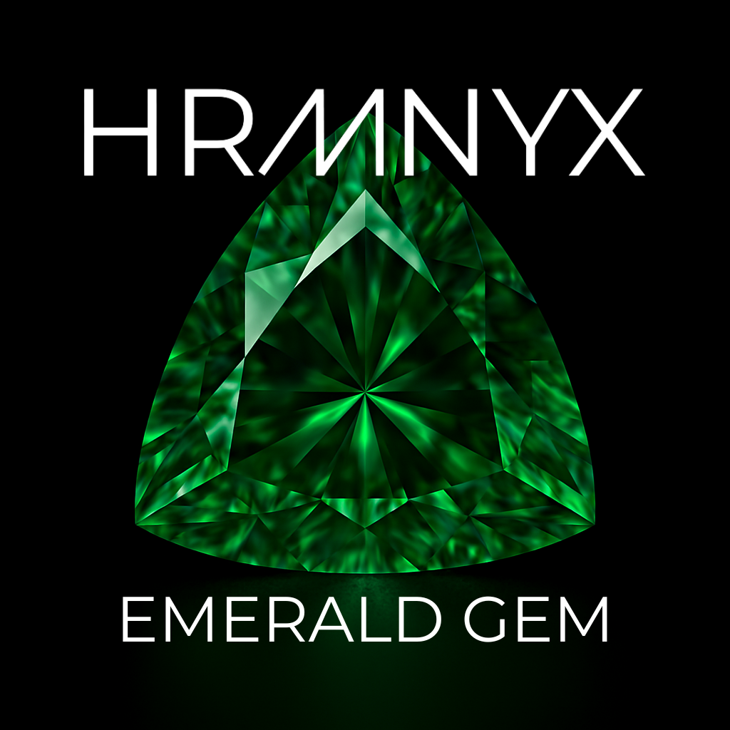 A vibrant, glowing emerald gem