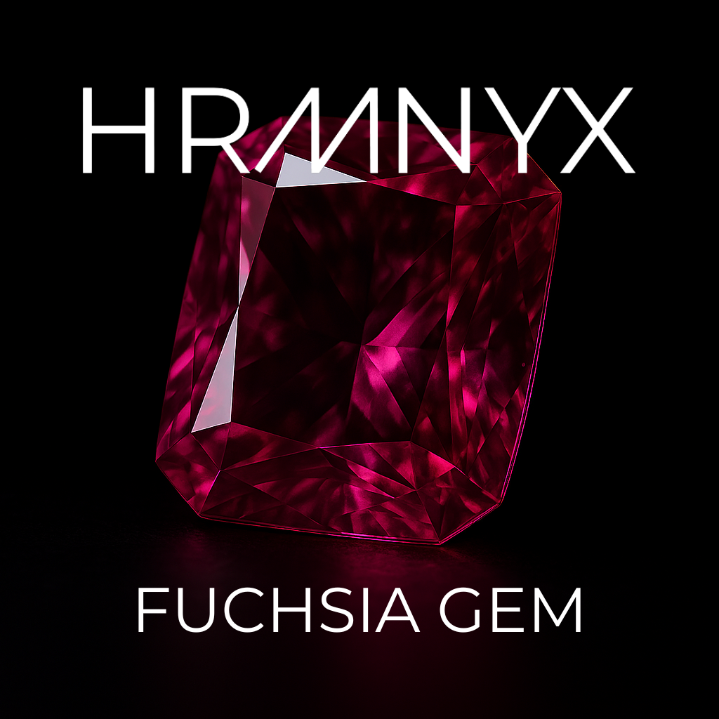 A vibrant, glowing fuchsia gem