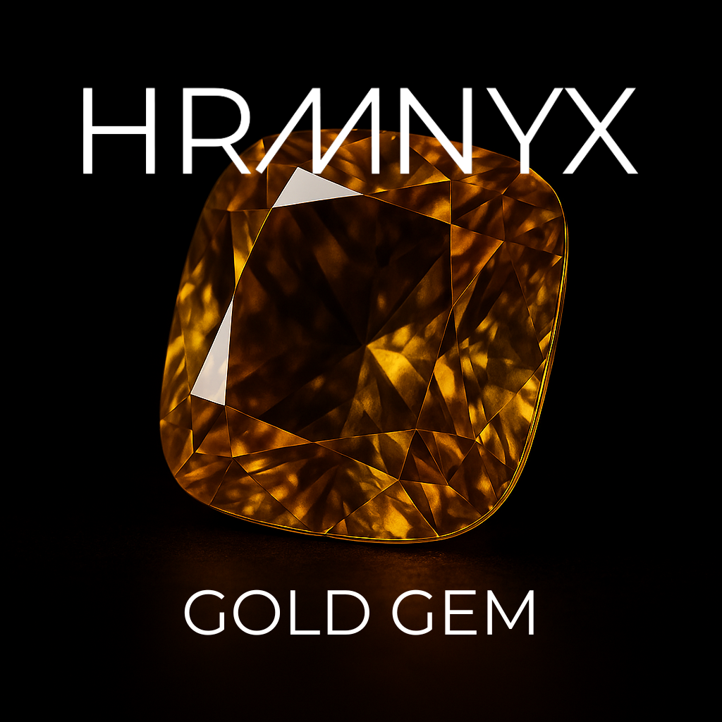A vibrant, glowing gold gem