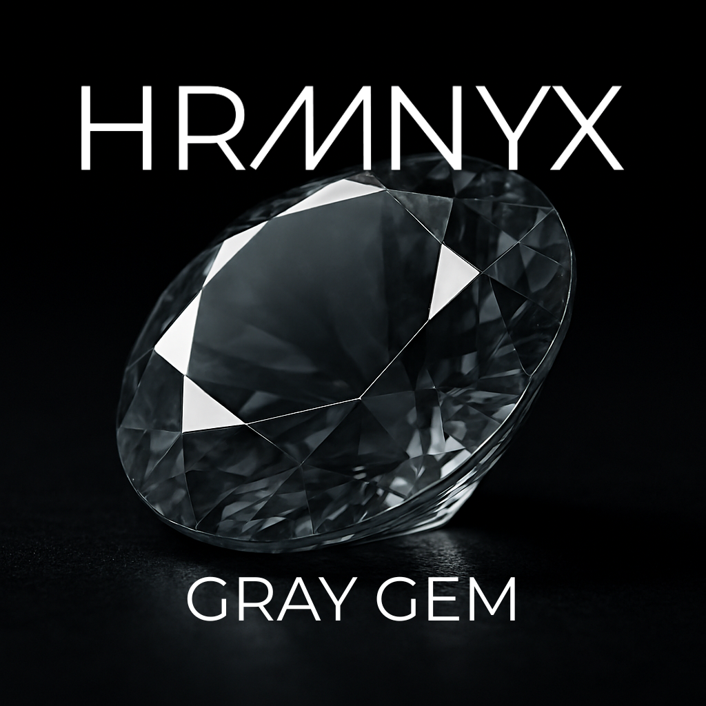 A vibrant, glowing gray gem