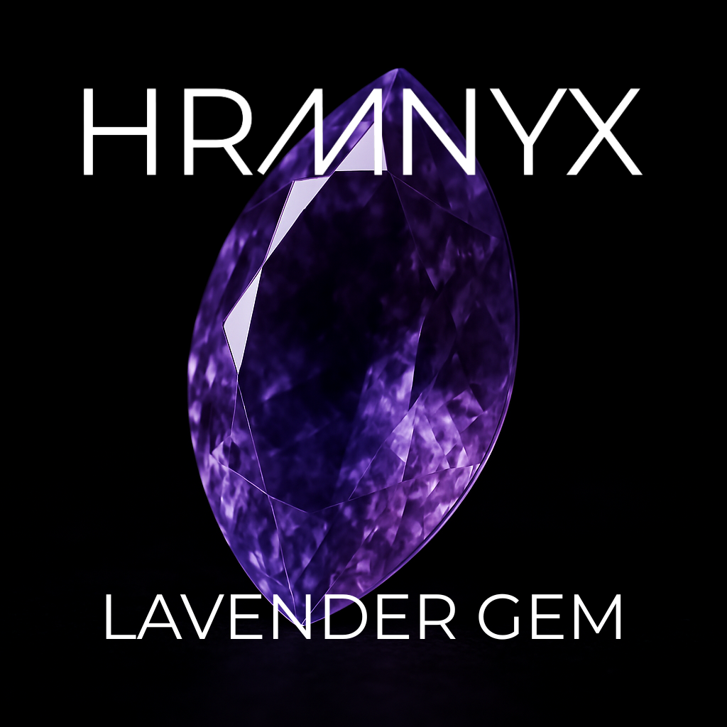 A vibrant, glowing lavender gem