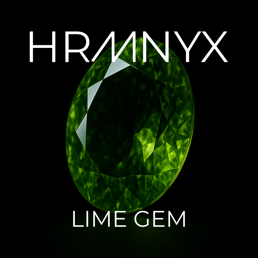 A vibrant, glowing lime gem