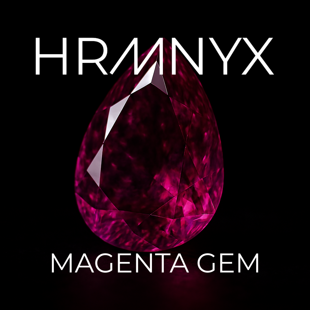 A vibrant, glowing magenta gem