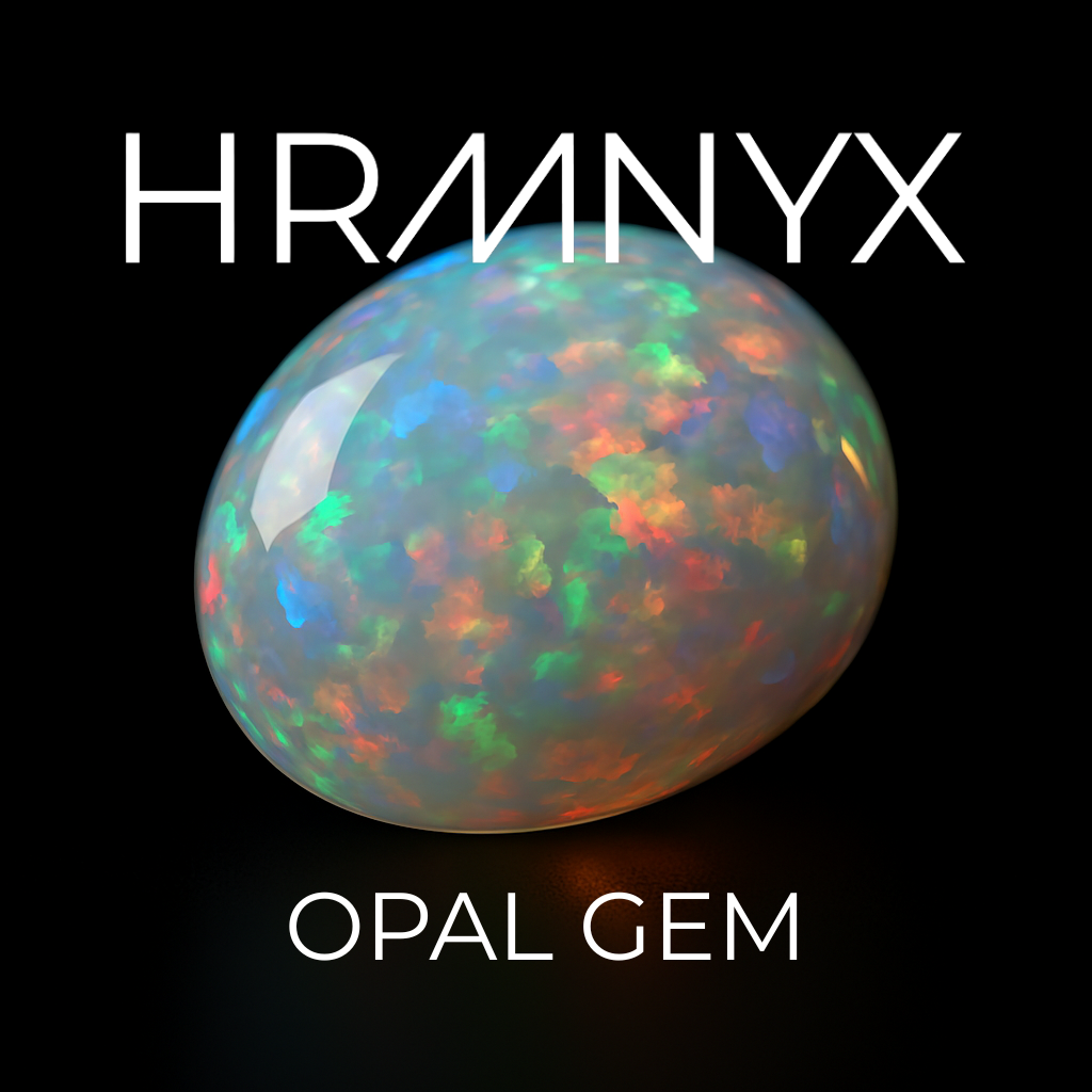A vibrant, glowing opal gem