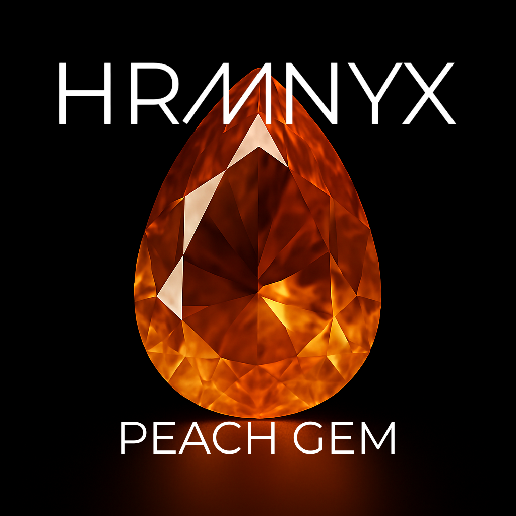 A vibrant, glowing peach gem