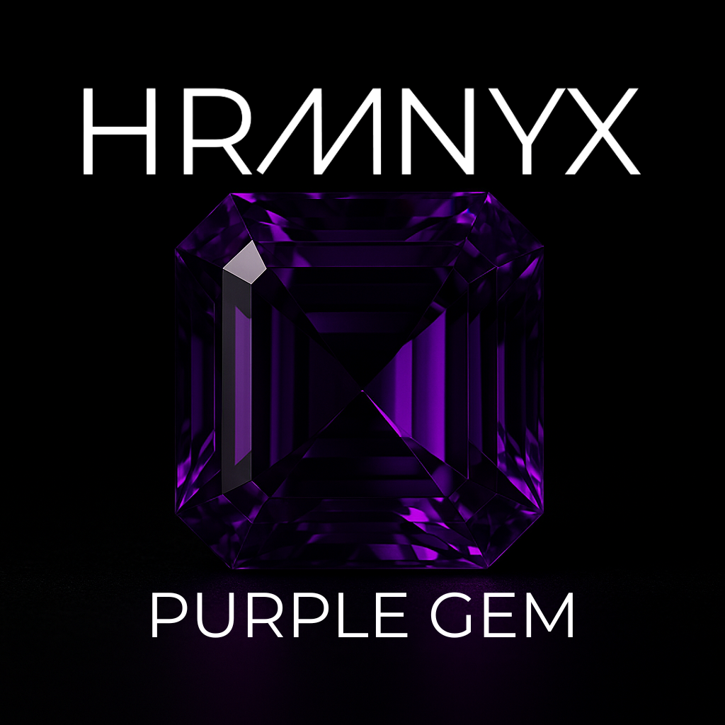 A vibrant, glowing purple gem