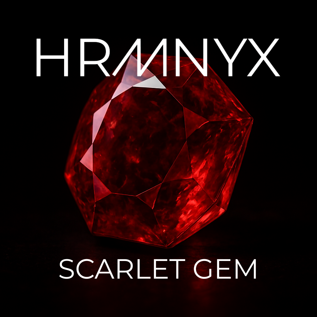 A vibrant, glowing scarlet gem