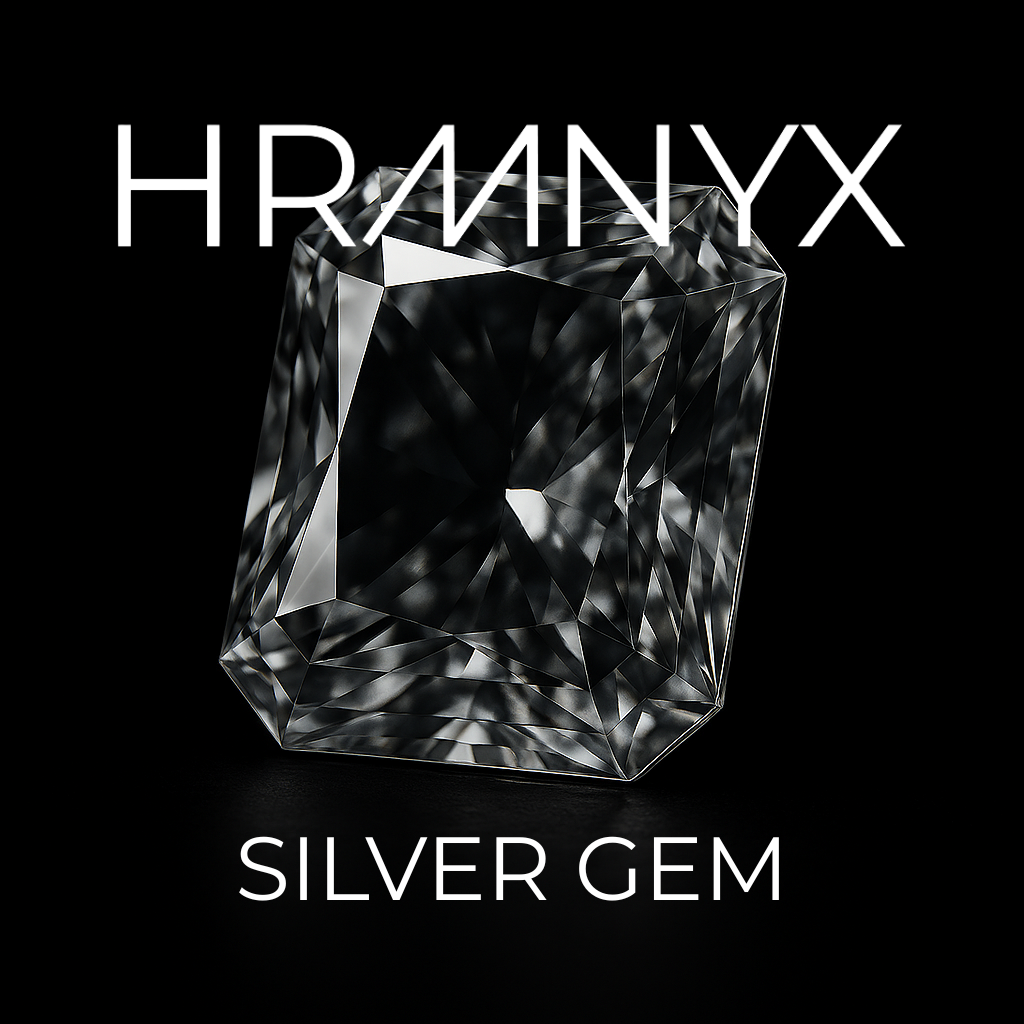 A vibrant, glowing silver gem