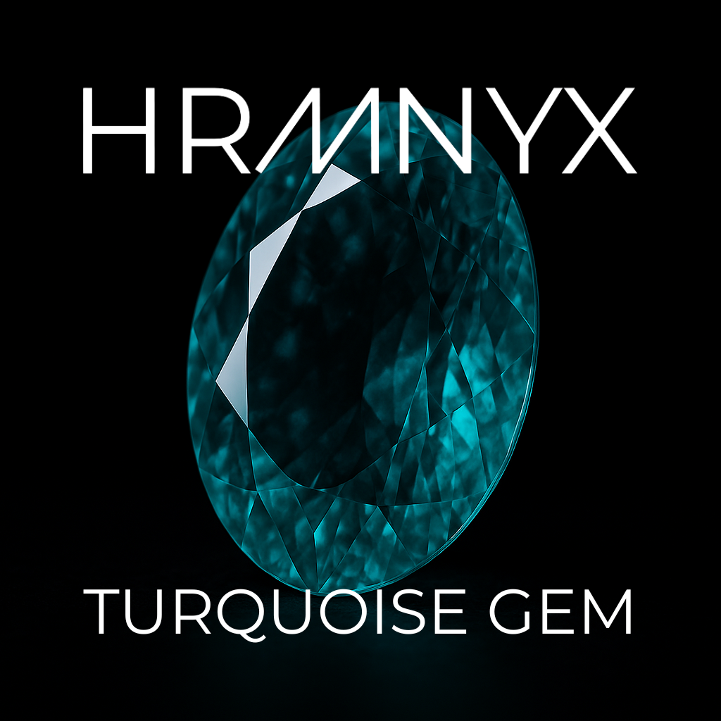A vibrant, glowing turquoise gem