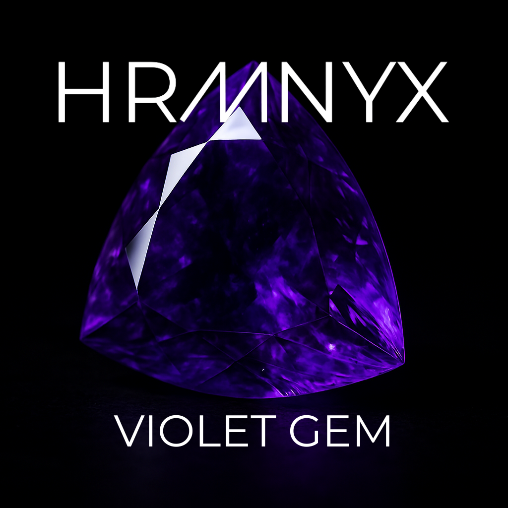A vibrant, glowing violet gem